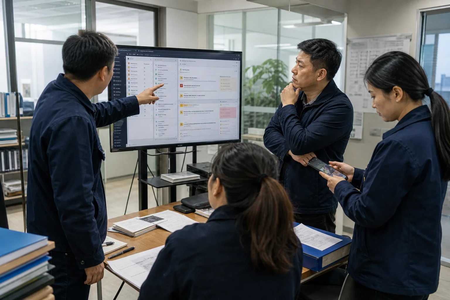 运营团队正在查看由 AI 整理的任务、缺项和业务卡点